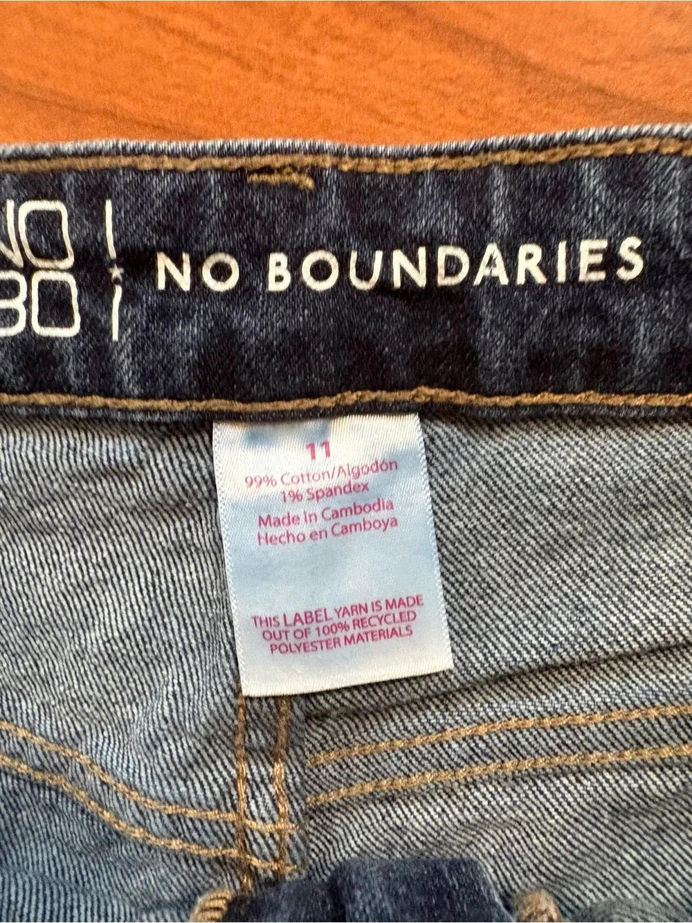 No Boundaries Dark Blue Distressed Denim Cutoff Shorts